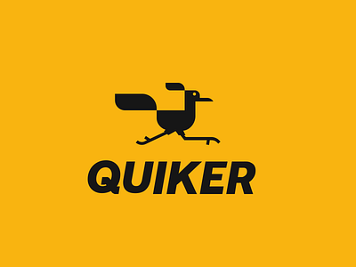 Quicker animal bird car clever creative design fast logo minimal quick road runner simple speed