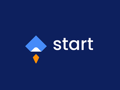 start arrow clever creative design growth logo minimal paper rocket simple start success