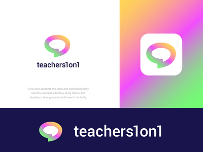 teachers1on1 brain chat clever communication community creative design learn logo mind minimal online school simple speak student teach teacher