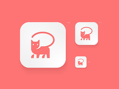 chatcat animal app bubble cat chat clever creative design icon logo minimal negative space pet simple speach
