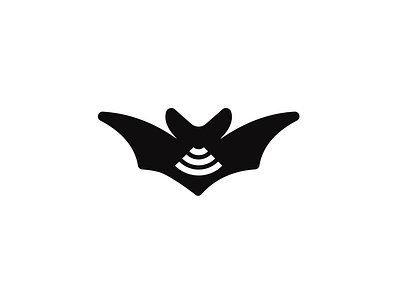 batscan animal bat clever creative dark fly logo minimal negativespace scan simple wifi