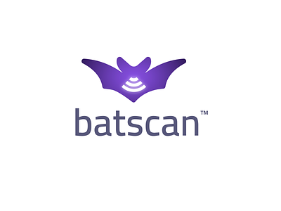 batscan animal bat clever creative design echo logo minimal negativespace scan simple sound waves wifi