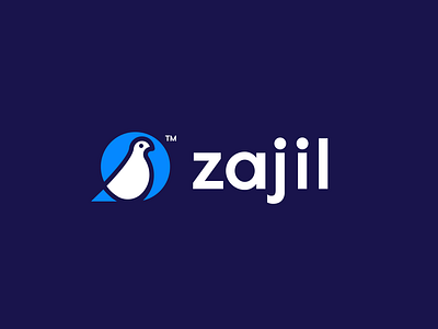 zajil bird bubble business call chat clever creative email logo message minimal pigeon quote simple