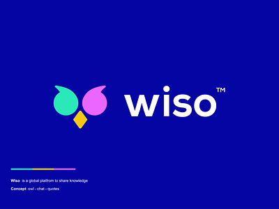 wiso bird bubble chat chat clever logo communication creative knowledge learning modern owl student teacher