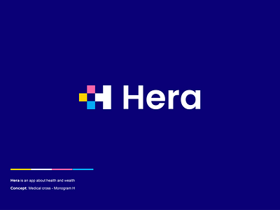 Hera app clever creative cross design doctor happy health logo medcine medical minimal simple vibrant wealth