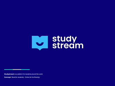 Study stream book clever creative design friends happy learn logo minimal school simple smile social student study