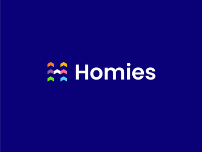 Homies B clever creative design friends home homies house logo minimal monogram people roof simple