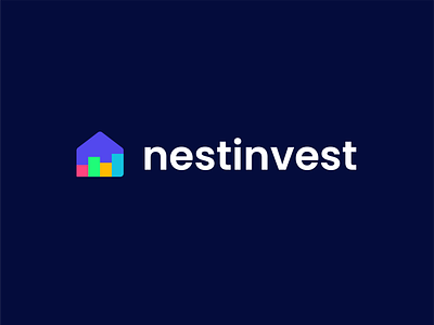 nestinvest clever creative design finance home house invest loan logo minimal nest realestate simple