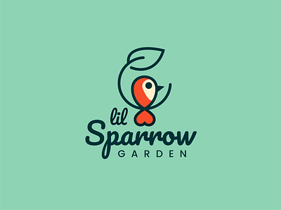 lil sparrow garden beauty bird clever creative design floral flower garden logo minimal organic simple sparrow wedding