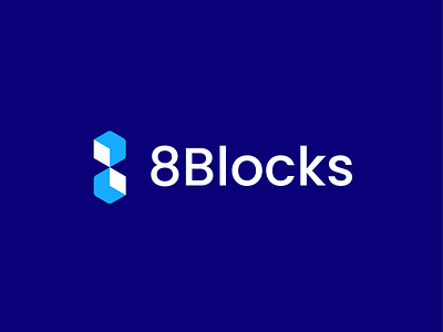 8Blocks - 2nd concept blockchain clever creative crypto design finance hexagonal letter logo minimal number simple trading