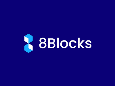 8Blocks - 2nd concept blockchain clever creative crypto design finance hexagonal letter logo minimal number simple trading