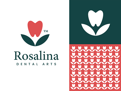 Rosalina pt.1 branding clever clinic creative dental dentist dentistry design flower hospital logo medical minimal rose simple tooth