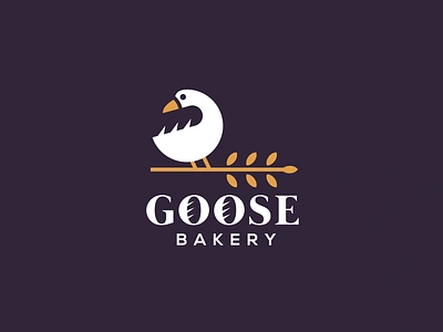 GOOSE BAKERY animal bakery baking bird clever creative goose logo minimal simple