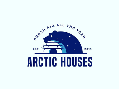 Arctic houses air animal arctic bear clever creative house logo minimal polarbear simple