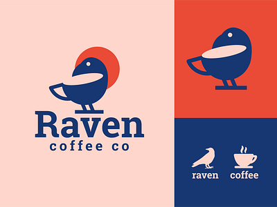 raven coffee bird clever coffee creative logo minimal raven simple