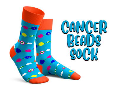 Cancer Beads Sock design graphic design pixel art socks