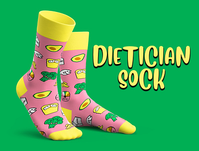 Dietician Sock design graphic design pixel art socks