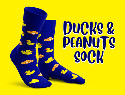 Ducks & Peanuts Sock design graphic design pixel art socks