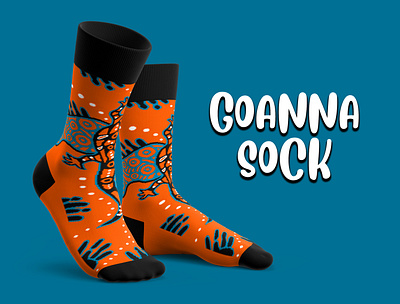 Goanna Sock design graphic design pixel art socks