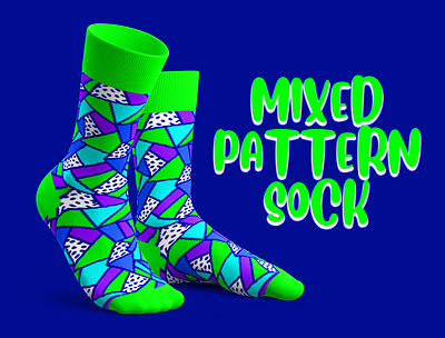 Mixed Pattern Sock design graphic design pixel art socks