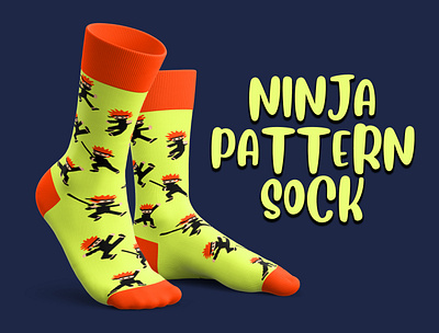 Ninja Pattern Sock design graphic design pixel art socks