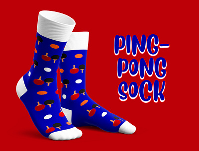 Ping Pong Sock design graphic design pixel art socks