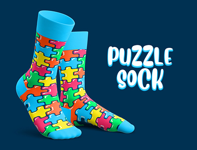 Puzzle Sock design graphic design pixel art socks