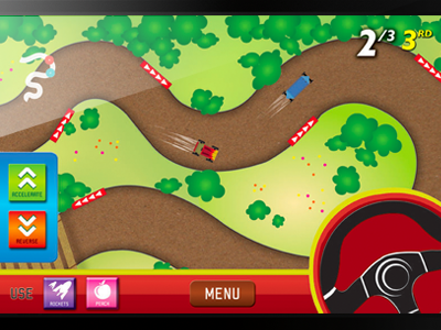 Domo-kun Soapbox Racers iPhone Game car game illustration iphone mobile game racing
