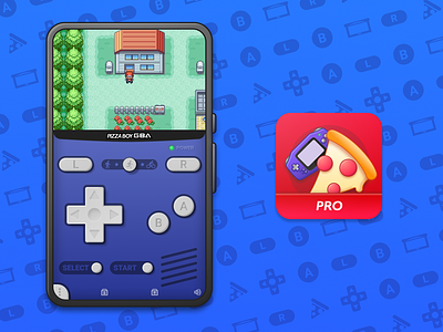 Pizza Boy GBA Product Icon and UI adaptive icon android emulation emulator game game boy games icon retro ui