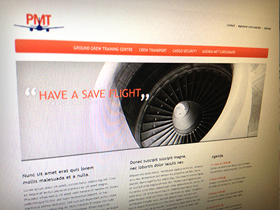 PMT Homepage airline fly homepage webdesign
