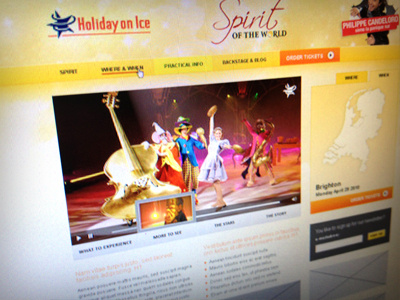 Holiday On Ice homepage show webdesign