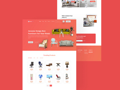 Furniture Landing Page app branding design graphic design logo typography ui ux vector