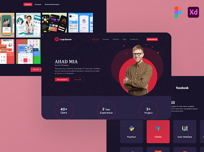 Portfolio landing page cv design landing page portfolio resume design ui ux