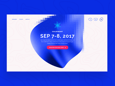 Coldfront Conference landingpage blue identity landingpage layout pixels webdesign website