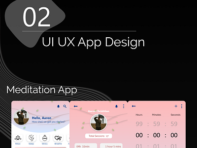 UI UX App Design - Meditation App app design application design branding design graphic design illustration logo ui ux vector web design website design