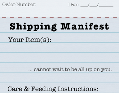 Shipping Manifest forms shipping