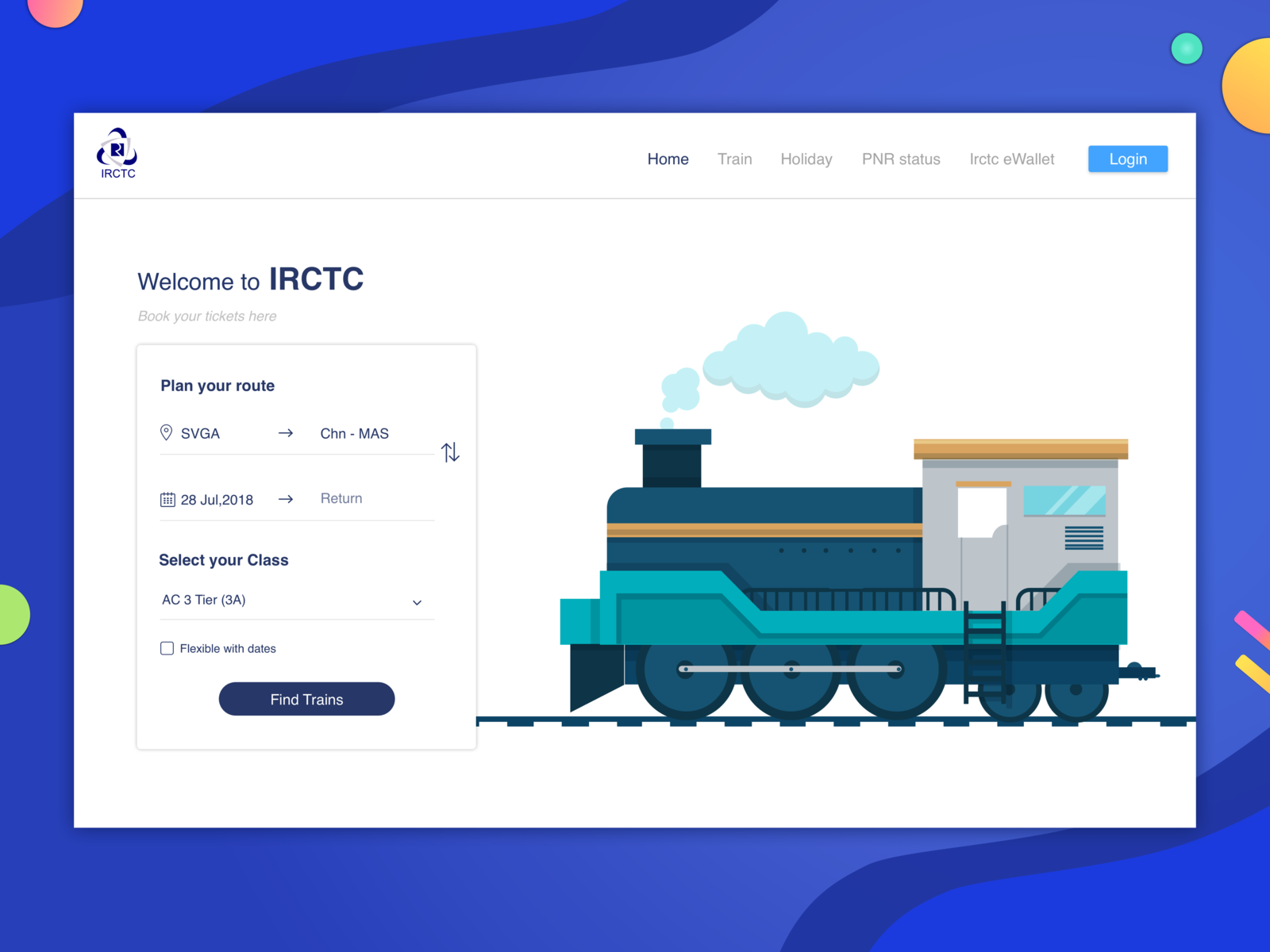 Irctc 1 by Sudhir on Dribbble