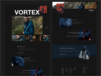 VORTEX — Style Frames // 002 art direction branding clothing design daily ui challenge dailyui design figma figma design figmaafrica figmadesign interface design typogaphy ui ui design uidesign uiux user interface design web design