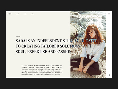 SADA STUDIO — Style Frames // 002 daily ui fashion figma inspiration interfacedesign photography product design serif font studio uiux user interface design web design web designer