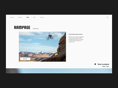 Rampage — Style Frames // 003 branding design figma graphic design interface design layout live stream minimal mtb rampage typography ui user interface design ux web design