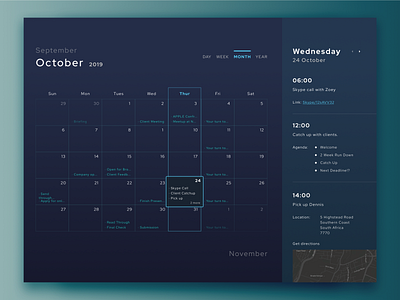 Daily UI Challenge 38 - Calendar