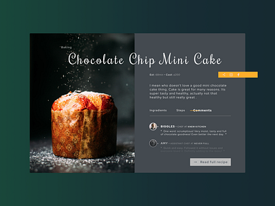 Daily UI Challenge 40 - Recipe daily ui challenge design ui uiux user interface design ux web design