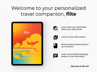 In-Flight Travel Guide App adobe creative jam branding creative design design challenge design sprint graphic design illustrator mockup product design prototype ui uiux