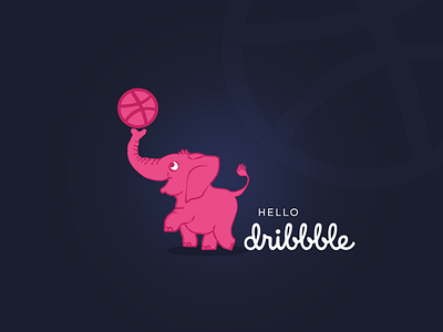 Dribble First Shot cute debut dribbble dribbbler elephant first invite shot
