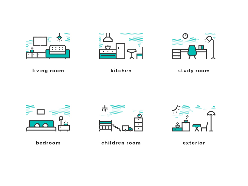 Interior & Exterior Icons by An Neko on Dribbble