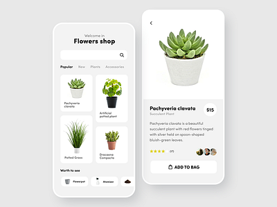 Flowers Shop 🌿- Mobile App Store adobexd app app design application concept dailyui design ecommerce ios minimal minimialism mobile phone app shop store ui ui design uidesign uiux ux