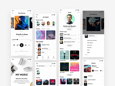 Music Player App🎵🤘 - Profile, Playlist, Search, Login