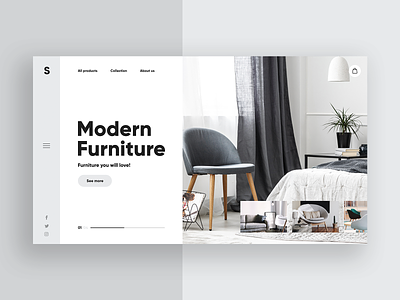 Modern Furniture 🛋️- Clean Website Concept concept design hair header homepage interior landingpage lp luxury minimalism shop slider store ui ui design uidesign uiux ux webdesign website