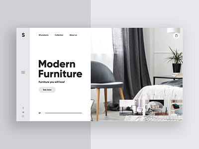 Modern Furniture 🛋️- Animation UI UX animation concept header homepage interior landing page lp luxury minimalism shop slider store ui ui design uidesign uiux ux web design website