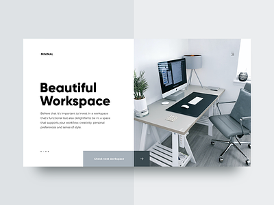 Beautiful Workspace 🖥️ - Minimal Website Concept 2d concept design header homepage landing page minimal minimalism redesign shop slider store ui ui design uidesign uiux ux web webdesign website